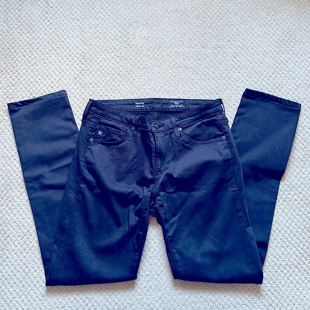 NEW AG The Stilt Cigarette leg black jeans